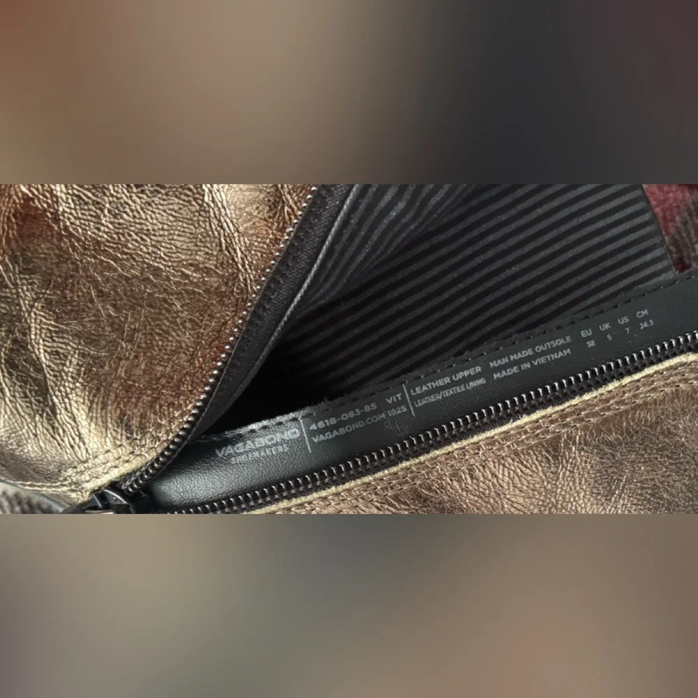 vagabond shoemakers metallic bronze ankle boots – size 38 (us 7) - Picture 7 of 12